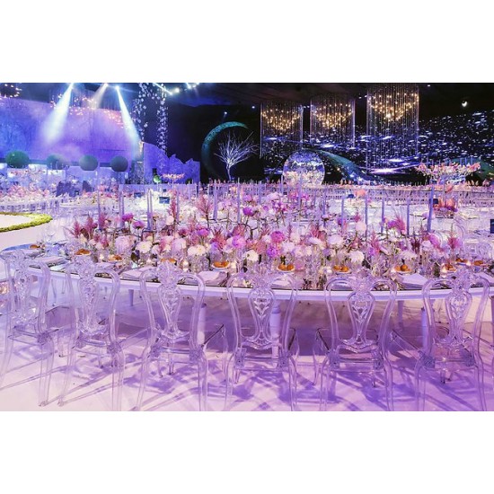 Barok Şeffaf Düğün Sandalyesi